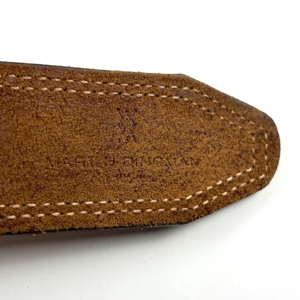 Martin Dingman Braided Belt Mens 38 Brown Woven Leather Stretch Buckle